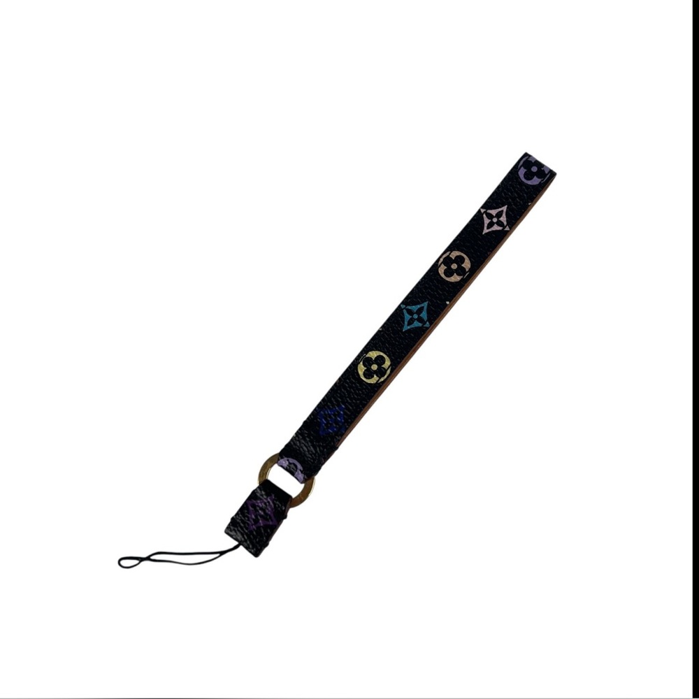 Louis Vuitton Black Monogram Wrist Strap with Gold Accent